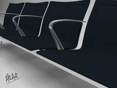 Bench Waiting Free low-poly 3D model