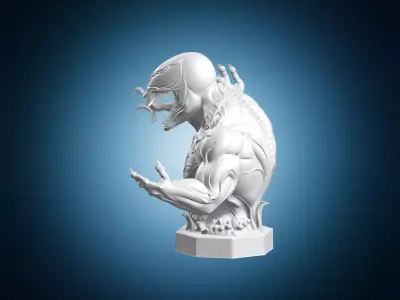Venom Comic Book Character Bust Sculpture 3D print model