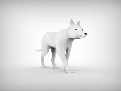 Wolf Sculpture Free low-poly 3D model
