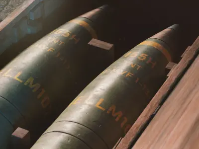 Ammo crate with shell 3D model