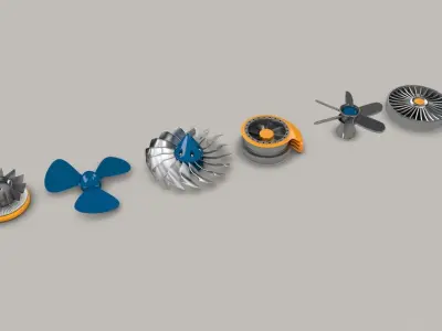 Propeller Collection set of propellers 3D model