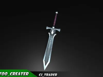 Low-Poly Final Fantasy Sword 3d model Low-poly 3D model