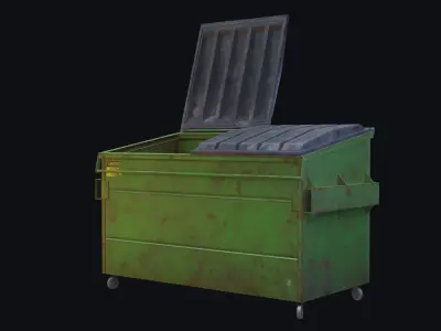 Dumpster trash can Free low-poly 3D model