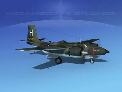 Douglas A-26B Invader V08 USAAF 3D model