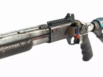 Sci Fi wasteland style shotgun 3D model