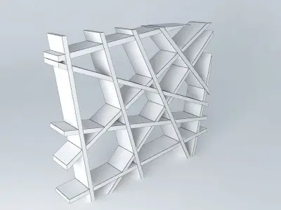 Bookshelves book shelf made of orange wood Free 3D model