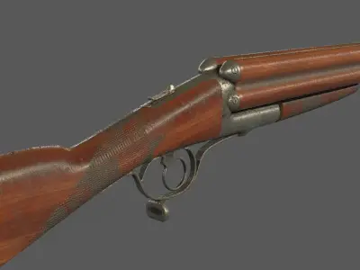 shotgun lancaster Low-poly 3D model