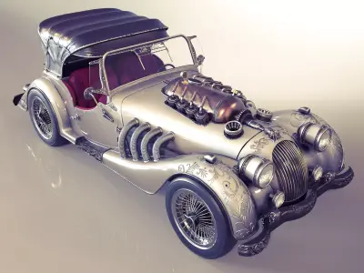 Steampunk Car - Morgan Roadster 3D model