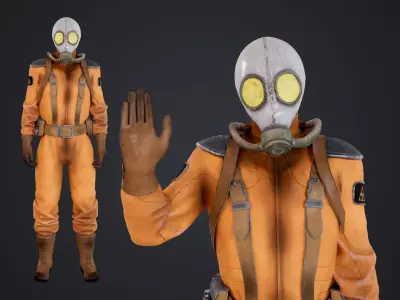 Radioactive Soldier Low-poly 3D model