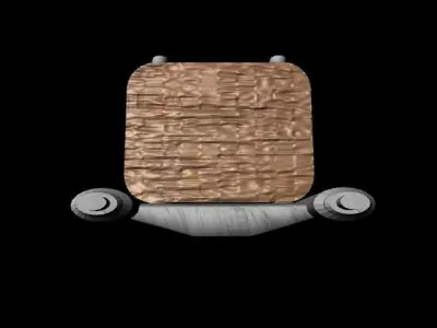 Wood Chair Low-poly 3D model 3