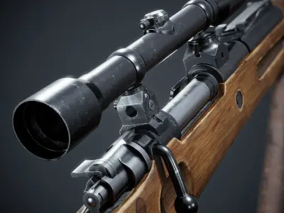 PBR Kar98 k Sniper Rifle Low-poly 3D model Low-poly 3D model