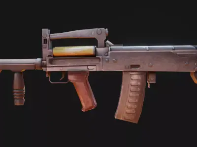 High-Fidelity 3D Groza Assault Rifle Model - Ready for Action Low-poly 3D model