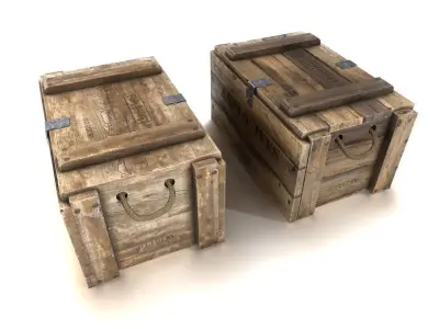 Explosives crate 3 PBR Low-poly 3D model
