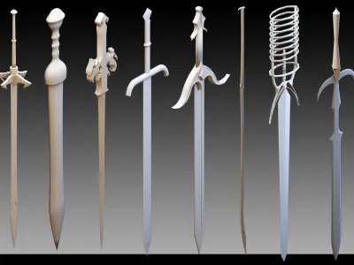 100 Swords- Kitbash- High detail 3d models 3D model