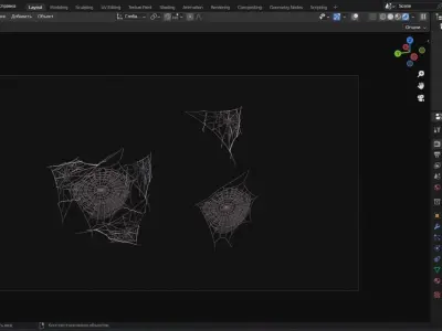 Spider Webs 3D Model Low-poly 3D model