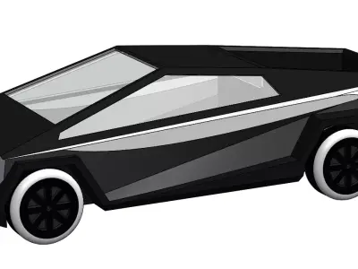 Futuristic Electric Utility Vehicle 3D Model Cyber Truck 3D model