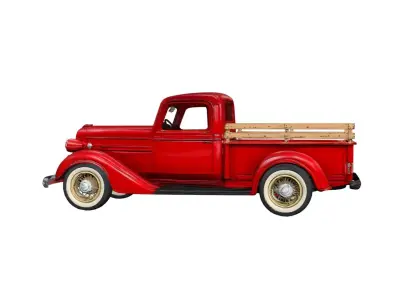1930s Farm Style Pickup Truck Vintage Utility Vehicle 3D model