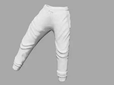 Rigged white Sweatpants 3D model