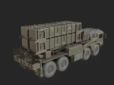 3 coatings USA MIM-104 Patriot Anti-air Missile Launcher Low-poly 3D model