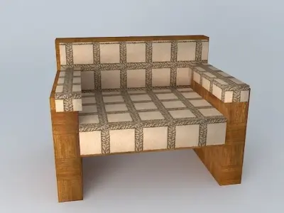 Simple office sofa 3D model