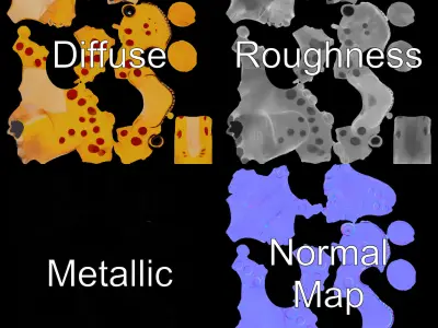 Cartoon Dinosaur Model Pack with Spots Low-poly 3D model