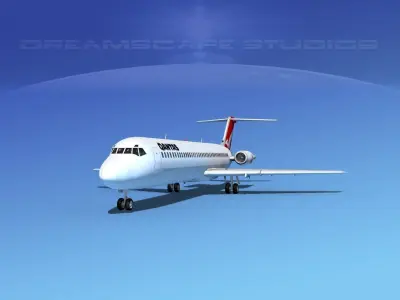 Douglas DC-9-40 Qantas  3D model