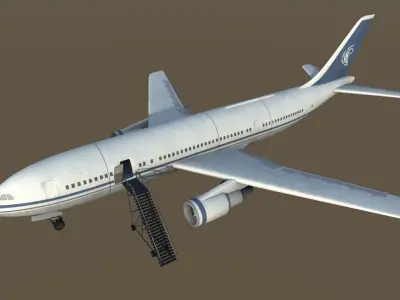 Airplane interior Low-poly 3D model