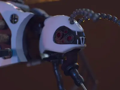 Cyber Mosquito Bug  Low-poly 3D model