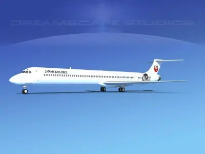 McDonnell Douglas MD-90 Japan Airlines 2 3D model