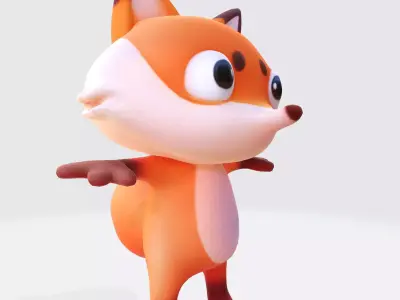 Low-Poly Stylized Fox Figurines Low-poly 3D model