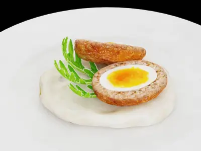 Crispy Scotch Eggs Low-poly 3D model