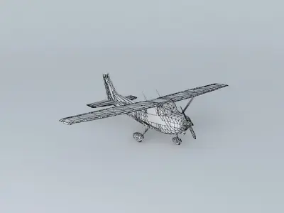 Template Cessna 152 Low Poly Free 3D model