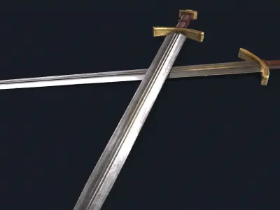 Medieval King Sword Low-poly 3D model