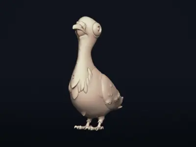Pigeon - Stylized Bird - 3d printable model 3D print model