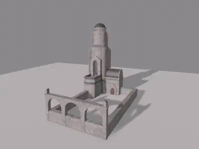 Gondor Archery Range Low-poly 3D model