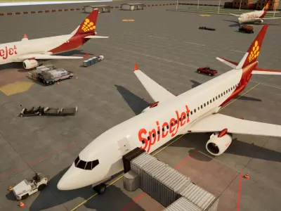 Boeing 737  Exterior and Interior for ue4 and unity  Low-poly 3D model