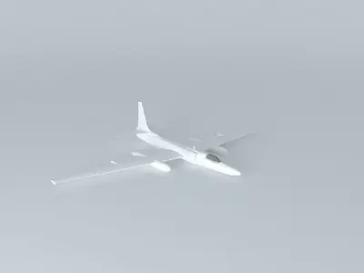 U2 airplane flying in sky 3D model