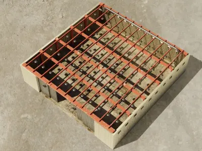 Hangar model 3D low poly military shelter Low-poly 3D model