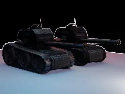 Heavy rmored tank Low-poly 3D model