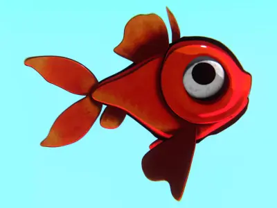 Red Fish Swim Cycle 3D print model