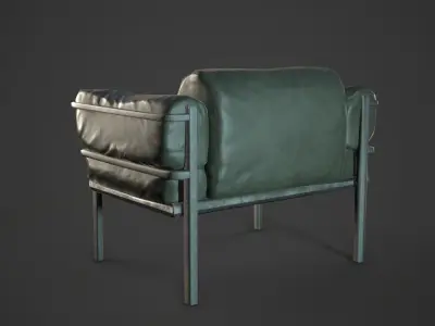Green Video Game Chair Free low-poly 3D model