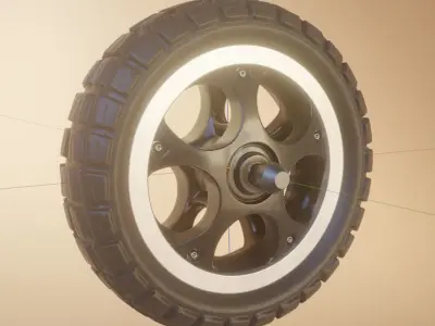 E-Scooter Rear-Wheel with Procedural PBR Material 3D model