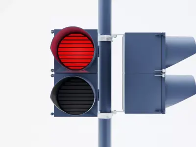 Traffic lights Stop Lights Street Low-poly 3D model