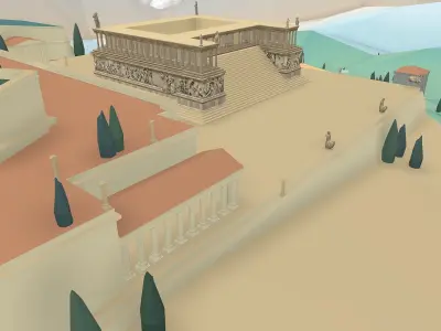 Pergamon Altar Creative Reconstruction Low-poly 3D model