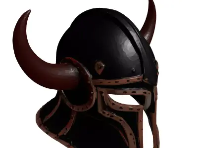 Viking Horned Warrior Helmet 3D model