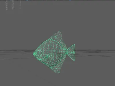 Pomfret Low-poly 3D model