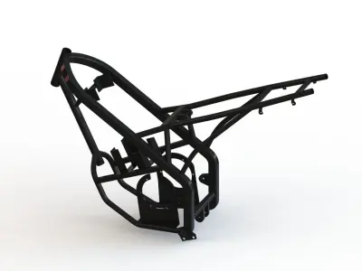 Electric motorcycle chassis for trail motorcross offroad 3D model