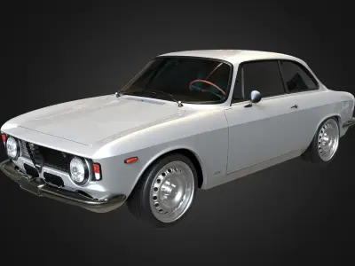  Alfa Romeo Giulia Sprint GTA Stradale 1965 Free low-poly 3D model