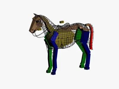 Horse for game Low-poly 3D model