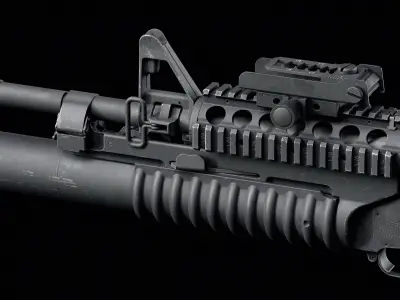 M4-M203 Low-poly 3D model